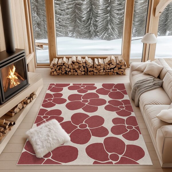 Červený prateľný koberec 60x100 cm Red Meadow – Mila Home