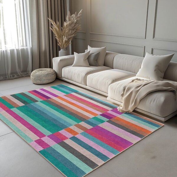 Tyrkysový prateľný behúň 60x230 cm Acid Rain – Mila Home