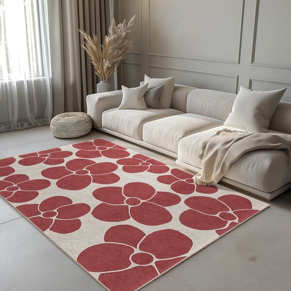 Červený prateľný koberec 60x100 cm Red Meadow – Mila Home