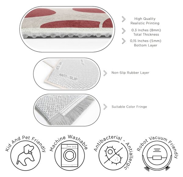 Červený prateľný koberec 60x100 cm Red Meadow – Mila Home