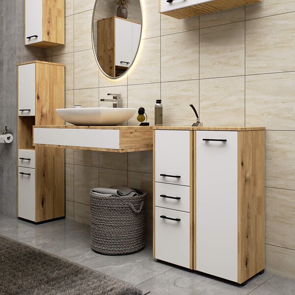 Ak furniture Kúpeľňová skrinka Fin S30 1D 30 cm dub artisan/biela