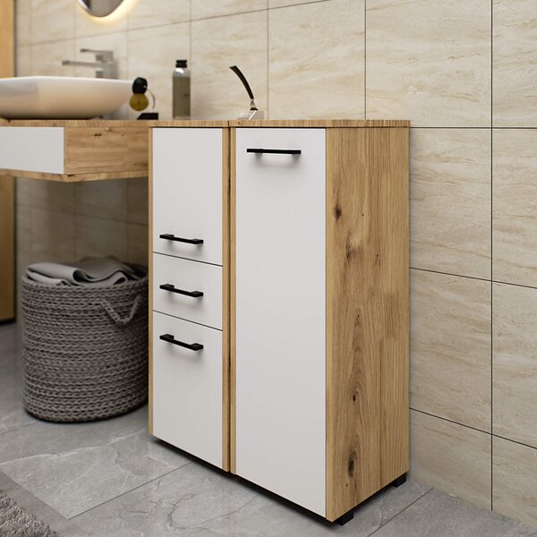 Ak furniture Kúpeľňová skrinka Fin S30 1D 30 cm dub artisan/biela