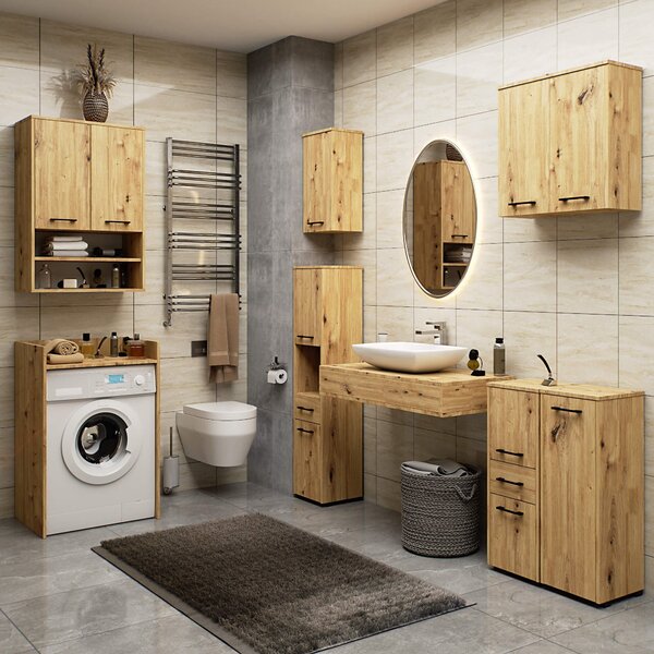 Ak furniture Kúpeľňová skrinka nad práčku FIN dub artisan