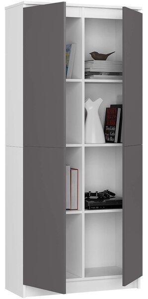 Ak furniture Skriňa na knihy/šatník R 80 cm CLP biela/grafit