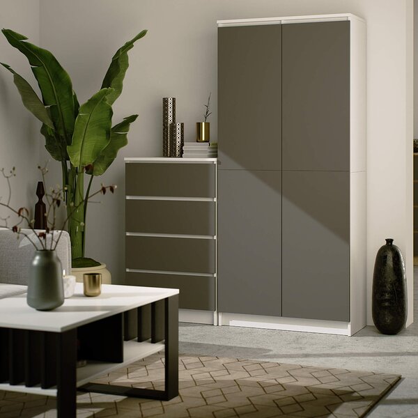 Ak furniture Skriňa na knihy/šatník R 80 cm CLP biela/grafit