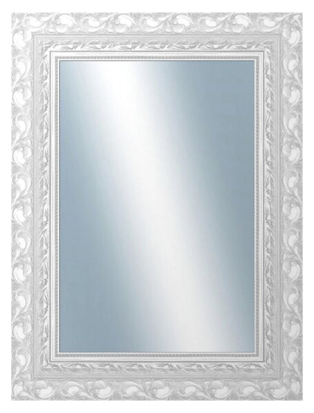 DANTIK - Zrkadlo v rámu, rozmer s rámom 60x80 cm z lišty ROKOKO strieborná hádzaná (2881)