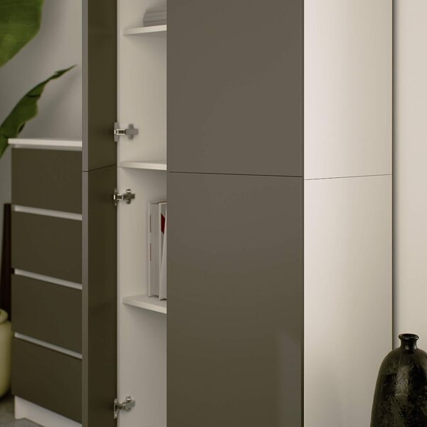 Ak furniture Skriňa na knihy/šatník R 80 cm CLP biela/grafit