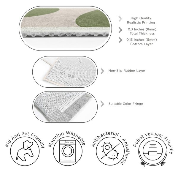 Zelený prateľný koberec 120x180 cm Matcha Latte – Mila Home