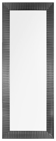 Závesné zrkadlo na stenu čierne 50 x 130 cm zarámované moderná súčasná obývacia izba chodba