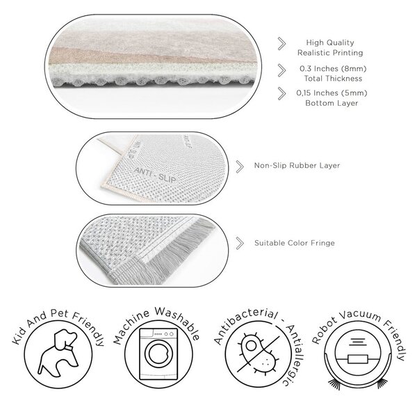 Krémový prateľný behúň 80x200 cm Komodo Beach – Mila Home