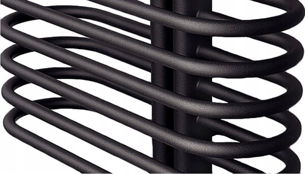 Regnis LEVEL II, vykurovacie teleso 600x1380mm so stredovým pripojením 50mm, 1296W, čierna matná, LEVEL1380/600/D50/BLACK