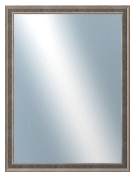 DANTIK - Zrkadlo v rámu, rozmer s rámom 60x80 cm z lišty TOOTH malá striebornočierna (3164)