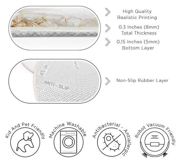 Prateľný okrúhly koberec vo svetlosivej a béžovej farbe ø 80 cm Soft and Gentle – Mila Home