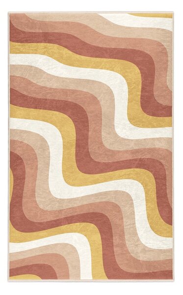 Okrovožltý/staroružový prateľný koberec 60x100 cm Creamy Strawberry Swirl – Mila Home