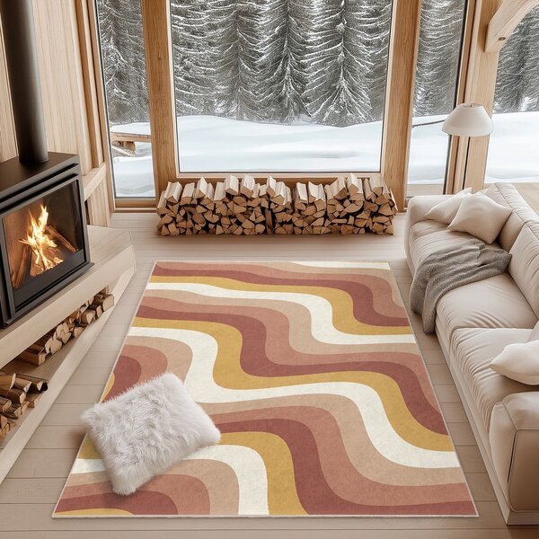 Okrovožltý/staroružový prateľný behúň 60x230 cm Creamy Strawberry Swirl – Mila Home