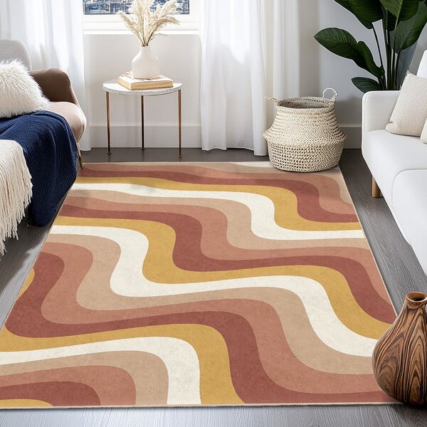 Okrovožltý/staroružový prateľný behúň 60x230 cm Creamy Strawberry Swirl – Mila Home