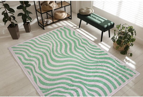 Zelený prateľný koberec 80x150 cm Green Zebra – Vitaus