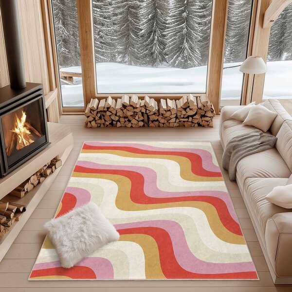 Žltý/ružový prateľný behúň 60x230 cm Creamy Raspberry Swirl – Mila Home