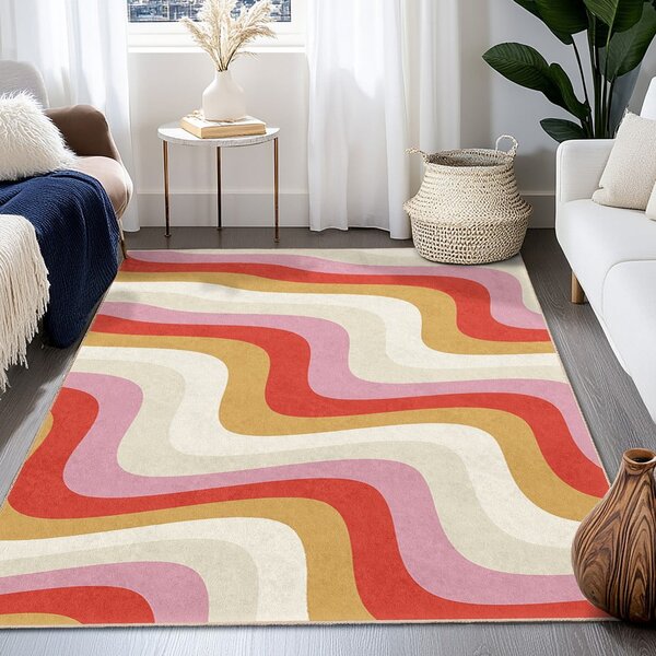 Žltý/ružový prateľný behúň 60x230 cm Creamy Raspberry Swirl – Mila Home