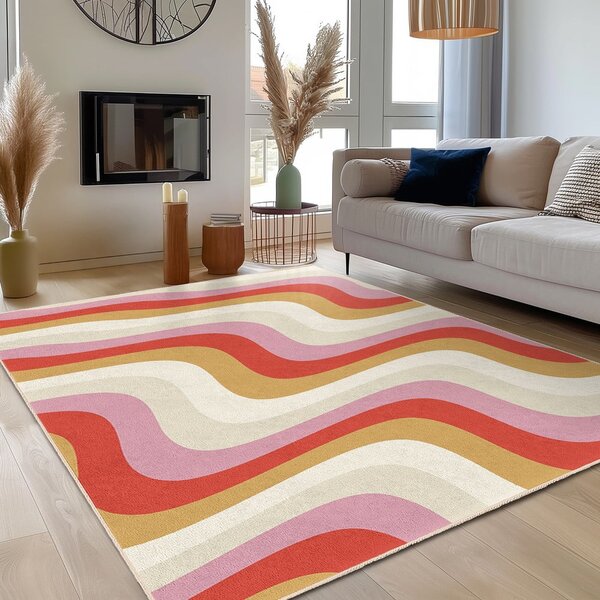 Žltý/ružový prateľný behúň 60x230 cm Creamy Raspberry Swirl – Mila Home