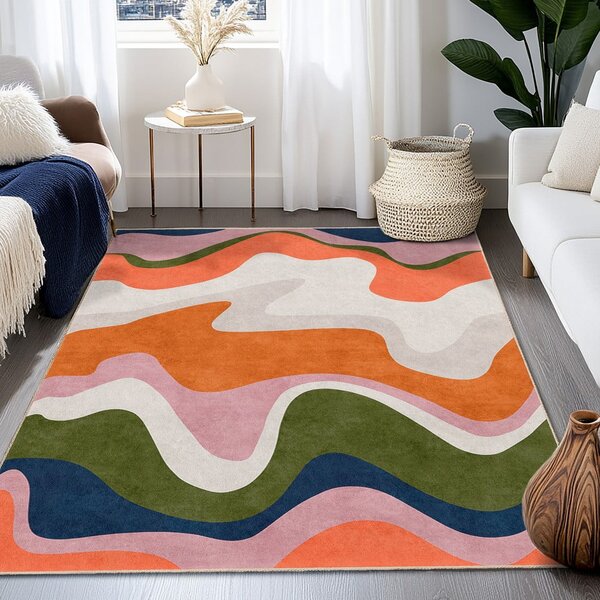 Oranžový prateľný behúň 60x230 cm Squiggly Orange – Mila Home