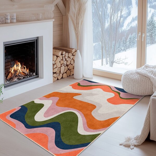 Oranžový prateľný behúň 60x230 cm Squiggly Orange – Mila Home