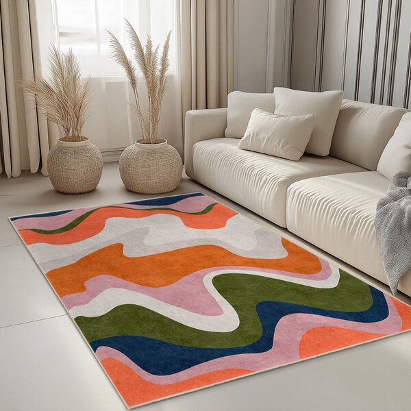Oranžový prateľný behúň 60x230 cm Squiggly Orange – Mila Home