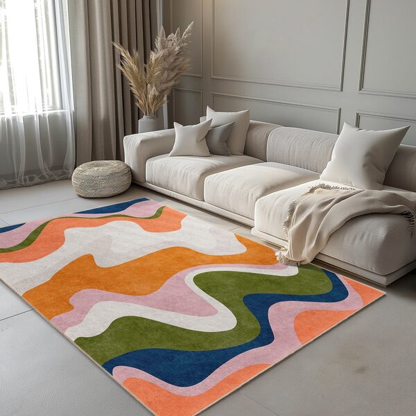 Oranžový prateľný behúň 60x230 cm Squiggly Orange – Mila Home