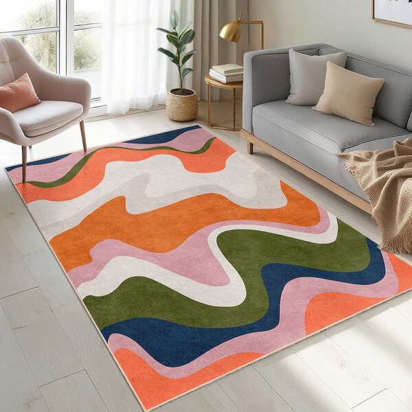 Oranžový prateľný behúň 60x230 cm Squiggly Orange – Mila Home