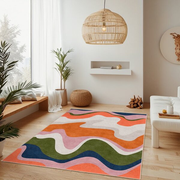 Oranžový prateľný behúň 60x230 cm Squiggly Orange – Mila Home