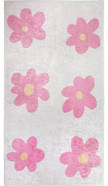 Ružový/slonovinový prateľný detský koberec 160x230 cm Cute Flowers Pink – Vitaus