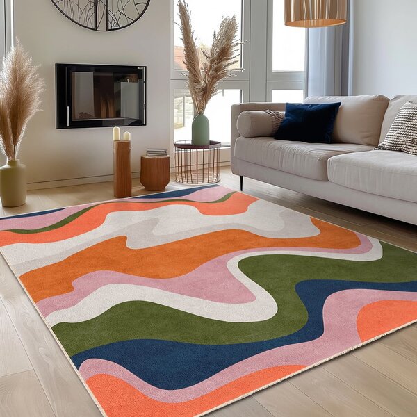 Oranžový prateľný behúň 60x230 cm Squiggly Orange – Mila Home