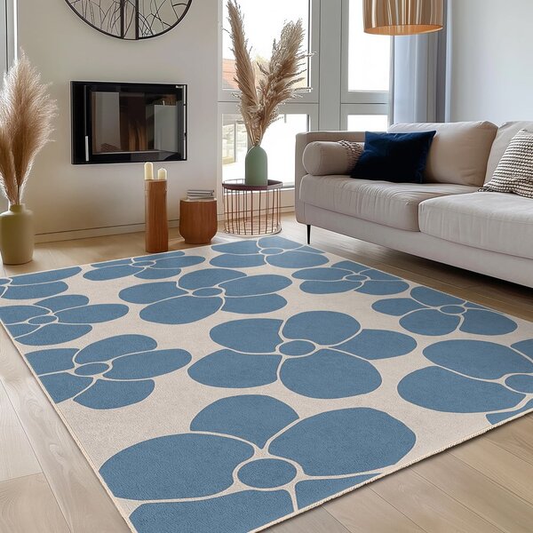 Modrý prateľný koberec 60x100 cm Blue Meadow – Mila Home