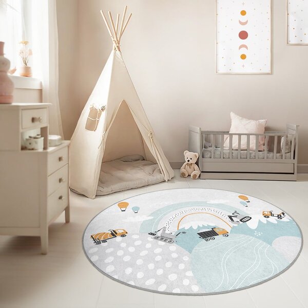 Prateľný detský koberec ø150 cm Snowy Hills – Mila Home