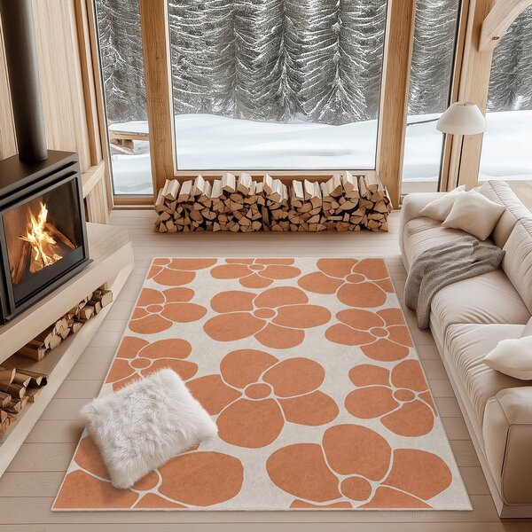 Oranžový prateľný behúň 60x230 cm Orange Meadow – Mila Home