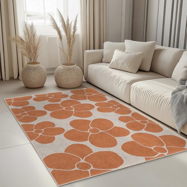 Oranžový prateľný behúň 60x230 cm Orange Meadow – Mila Home