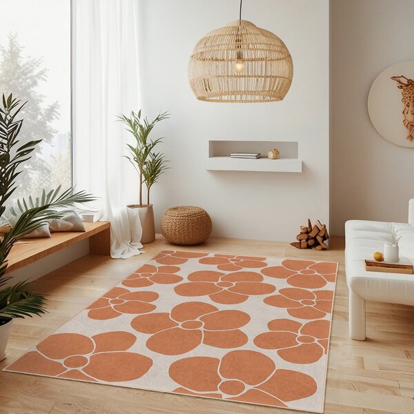 Oranžový prateľný behúň 60x230 cm Orange Meadow – Mila Home