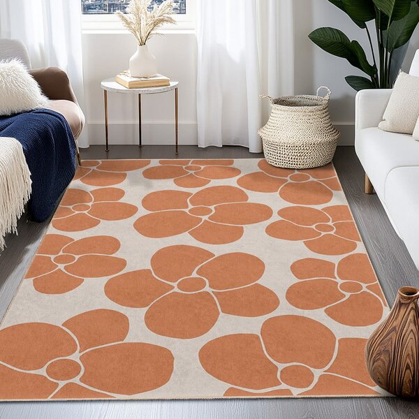 Oranžový prateľný behúň 60x230 cm Orange Meadow – Mila Home