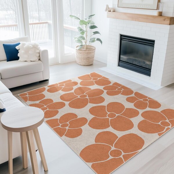 Oranžový prateľný behúň 60x230 cm Orange Meadow – Mila Home