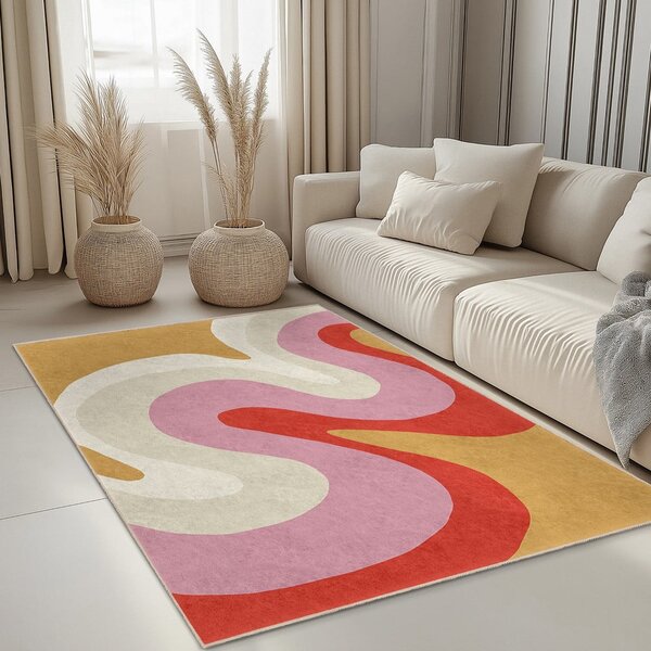 Žltý/ružový prateľný koberec 60x100 cm Raspberry Creamsicle – Mila Home