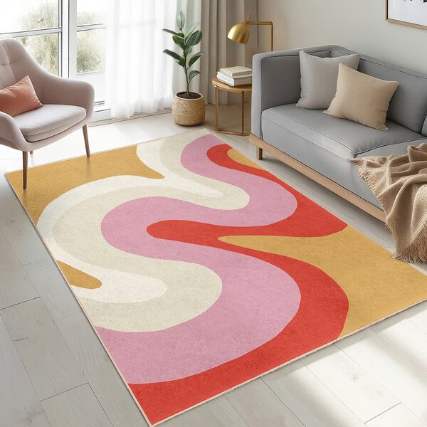 Žltý/ružový prateľný koberec 60x100 cm Raspberry Creamsicle – Mila Home