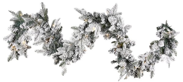 Vianočná girlanda biela syntetický materiál 180 cm LED osvetlenie plastová umelá dekorácia