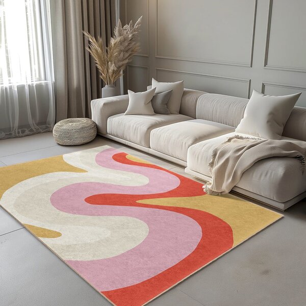 Žltý/ružový prateľný koberec 60x100 cm Raspberry Creamsicle – Mila Home