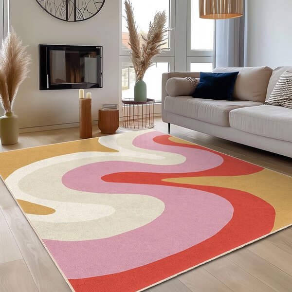 Žltý/ružový prateľný koberec 60x100 cm Raspberry Creamsicle – Mila Home
