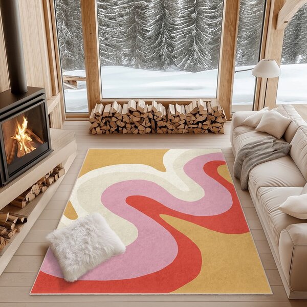Žltý/ružový prateľný koberec 60x100 cm Raspberry Creamsicle – Mila Home