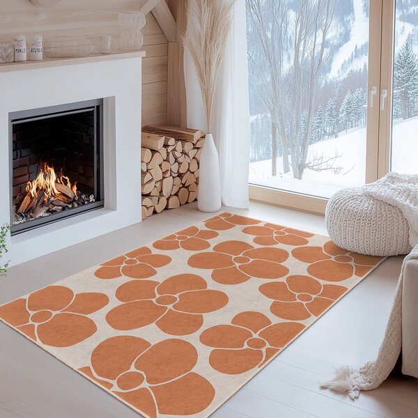 Oranžový prateľný behúň 60x230 cm Orange Meadow – Mila Home