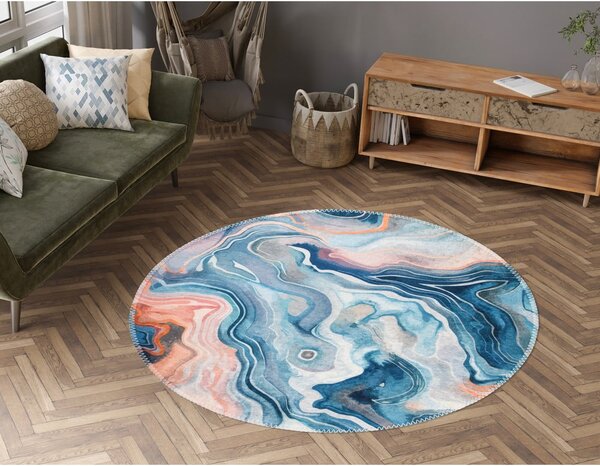 Modrý/ružový prateľný okrúhly koberec ø 120 cm Colors of Joy – Vitaus