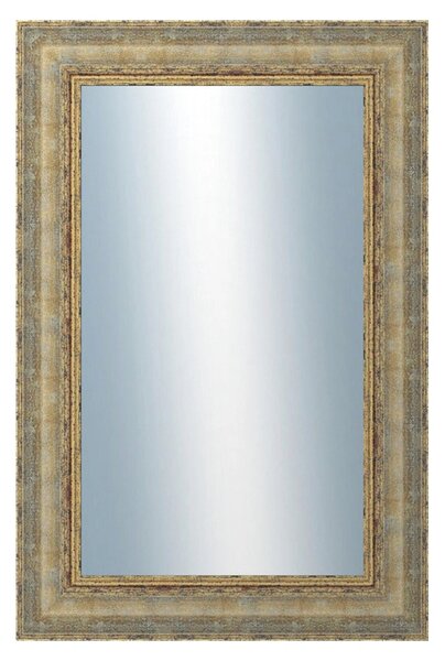 DANTIK - Zrkadlo v rámu, rozmer s rámom 40x60 cm z lišty ZVRATNÁ bielozlatá plast (3067)