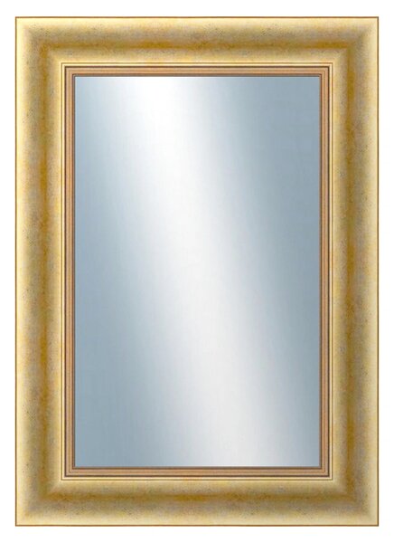 DANTIK - Zrkadlo v rámu, rozmer s rámom 50x70 cm z lišty KŘÍDLO veľké zlaté patina (2772)