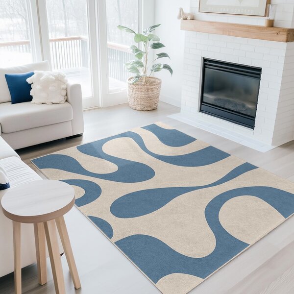 Modrý prateľný behúň 80x200 cm Blue Latte – Mila Home